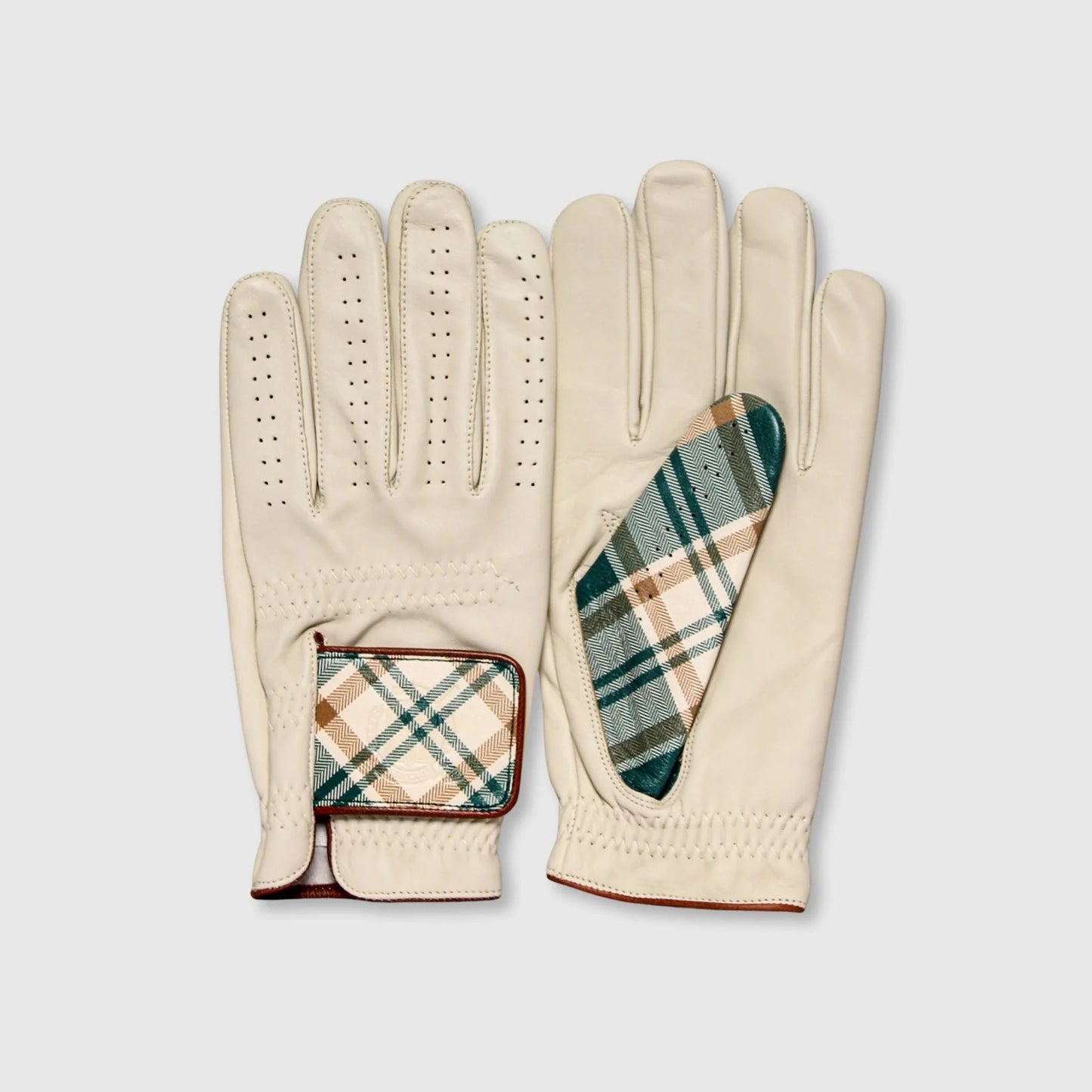 PROタータンチェック柄カブレッタレザーゴルフグローブ